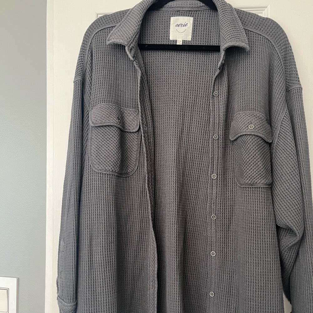 Aerie waffle shacket size medium